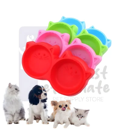 Cat Shaped Double Bowl